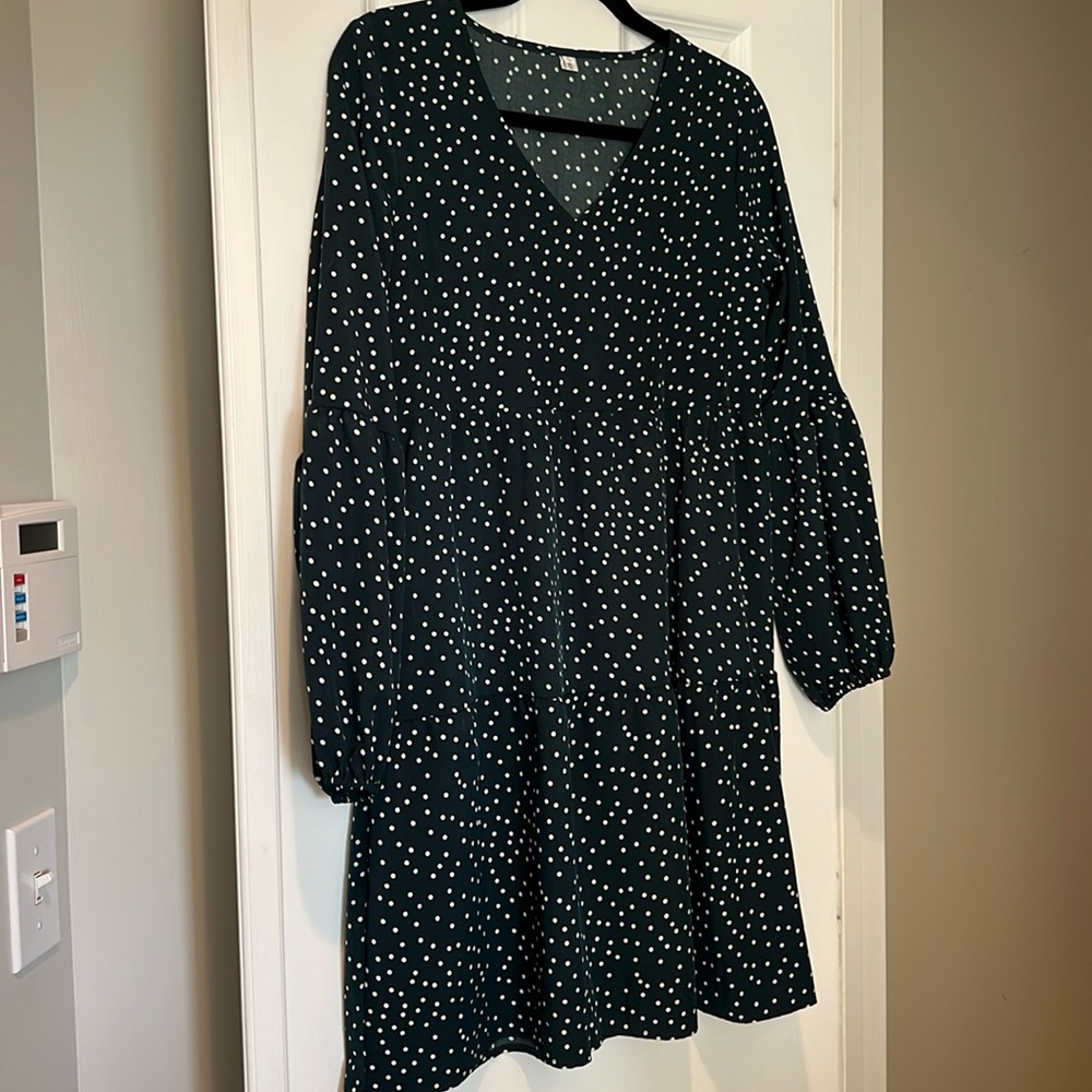 Dark team polka dot dress
